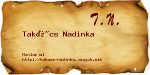 Takács Nadinka névjegykártya